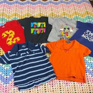Bundle/Lot 6 Boys 2T 24 M Kids Short Sleeve T-Shirts Tee Shirt Baby Toddler Polo